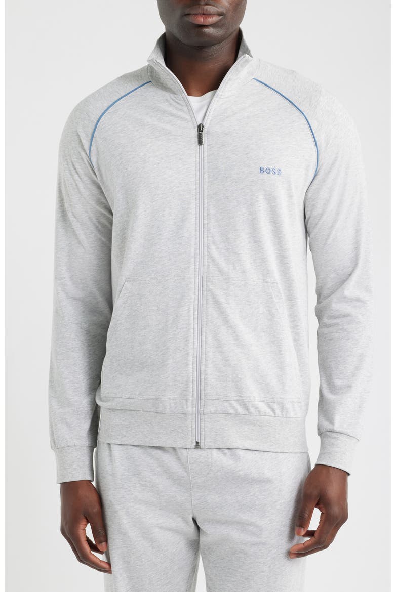 Mix Match Cotton Jersey Full Zip Jacket, Alternate, color, LIGHT/ PASTEL GREY