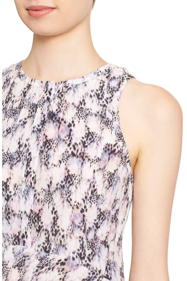 Abstract Print Sleeveless Dress, Alternate, color, IVORY/ BLACK