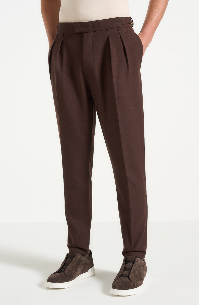 Manière De Voir Hubert Slim Fit Tailored Trousers, Alternate, color, Brown