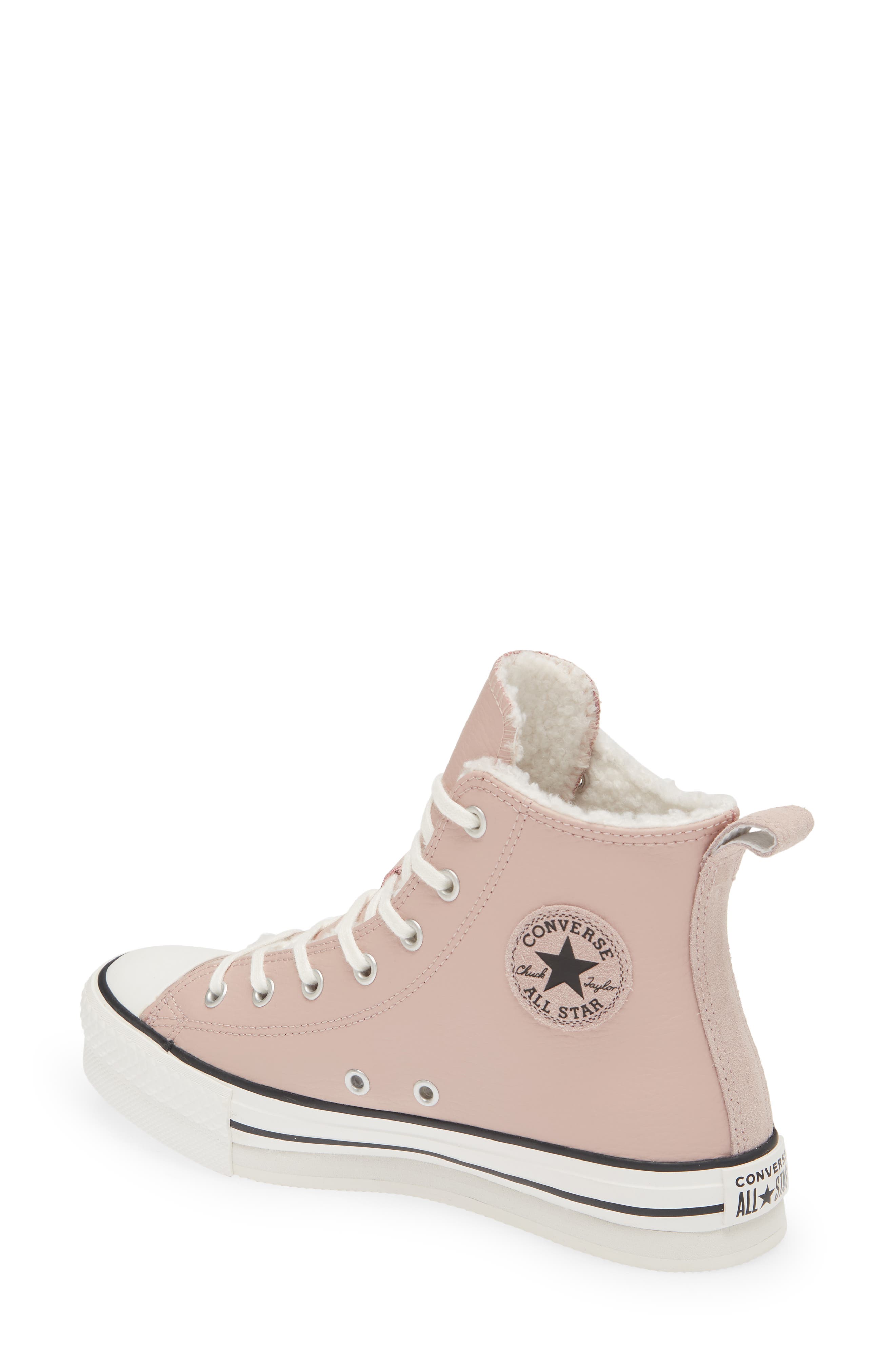 Converse Kids' Chuck Taylor<sup>®</sup> All Star<sup>®</sup> Eva Lift Faux Fur Lined High Top Sneaker, Alternate, color, 