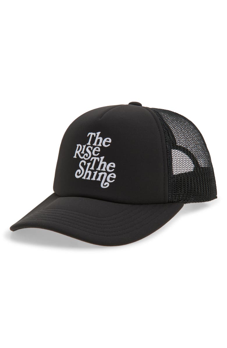 Vuori The Rise the Shine Snapback Trucker Hat, Main, color, Black