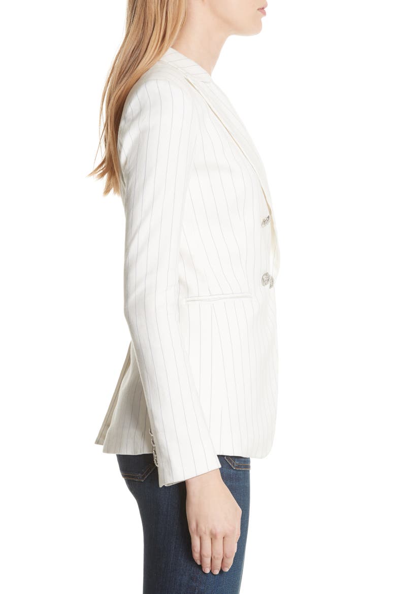 Apollo Pinstripe Jacket, Alternate, color, OFF WHITE/ BLUE STRIPE