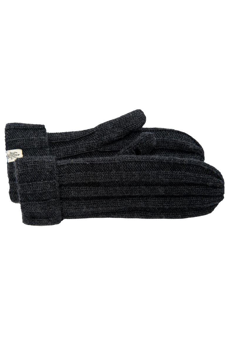 Nirvanna Designs Ribbed Mittens, Main, color, Black