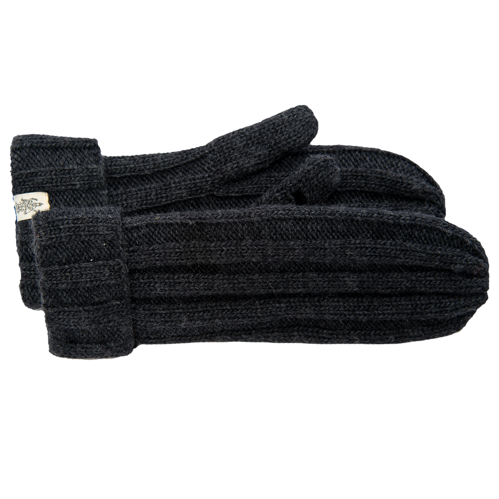 Nirvana Designs Ribbed Mittens In Black