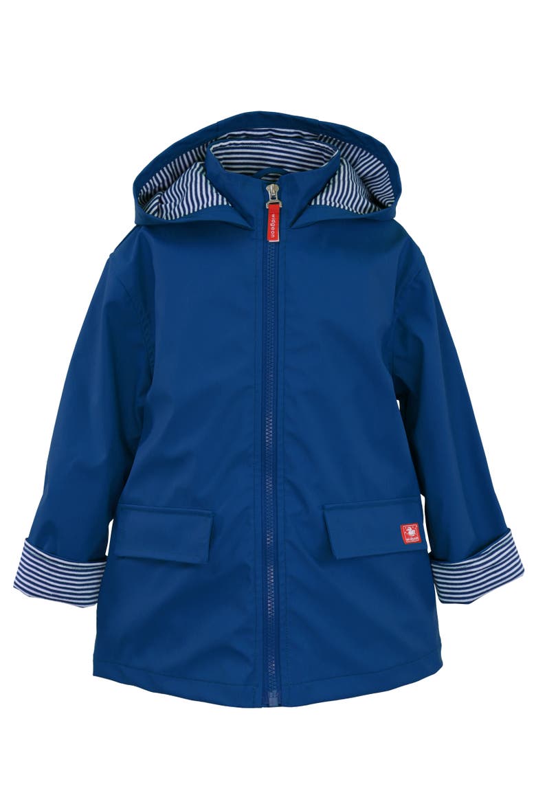 Zip Front Hooded Raincoat, Main, color, Nautical Blue