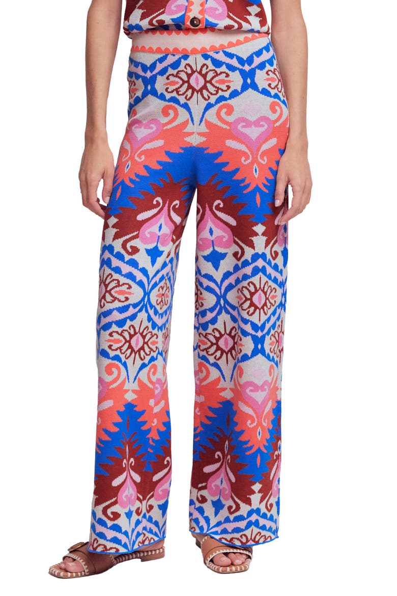 Jacquard Knit Cotton Trousers, Main, color, MULTI AZTEC