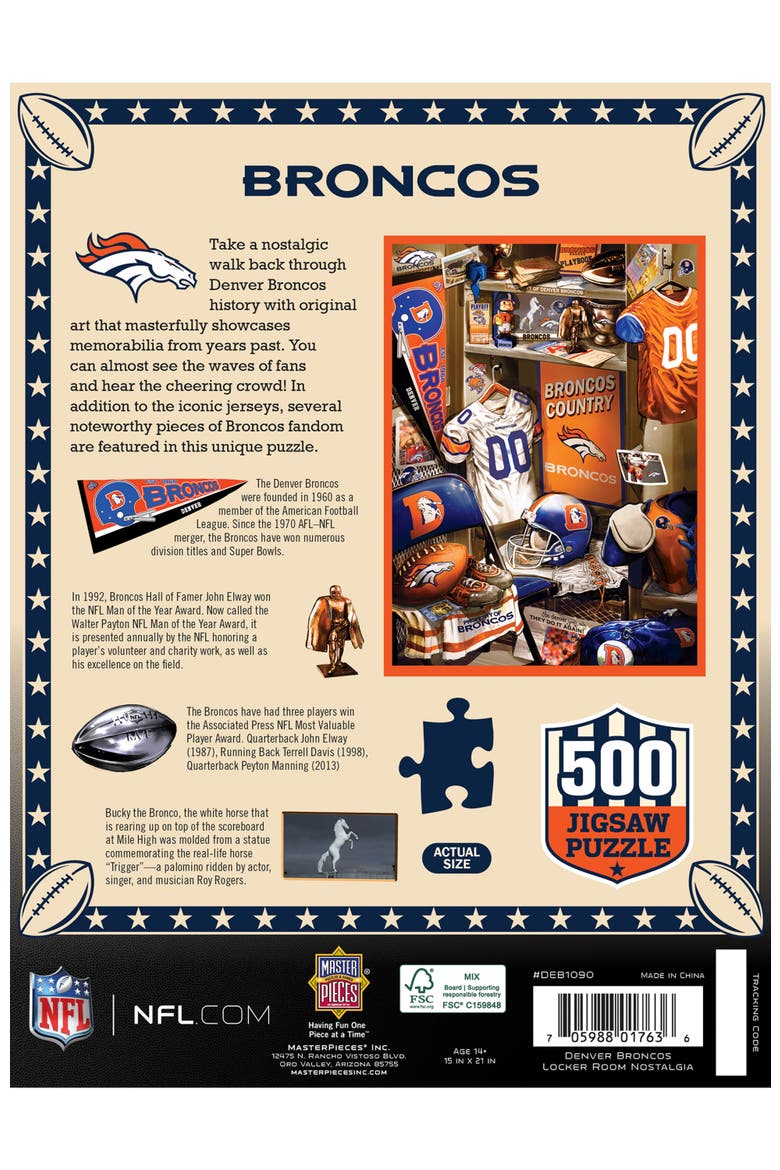 Denver Broncos Locker Room 500pc Puzzle, Alternate, color, Multicolor