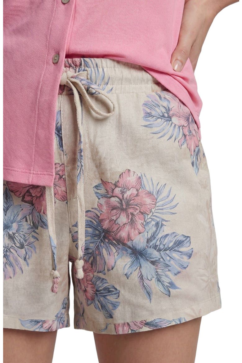 Leanne Womens Drawstring Short, Alternate, color, EXOTIC FLORAL NATURAL