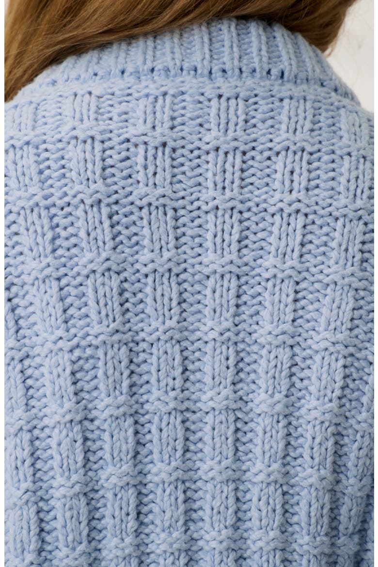 Cloud Cotton Basket Stitch Cardigan, Alternate, color, WHISPER BLUE
