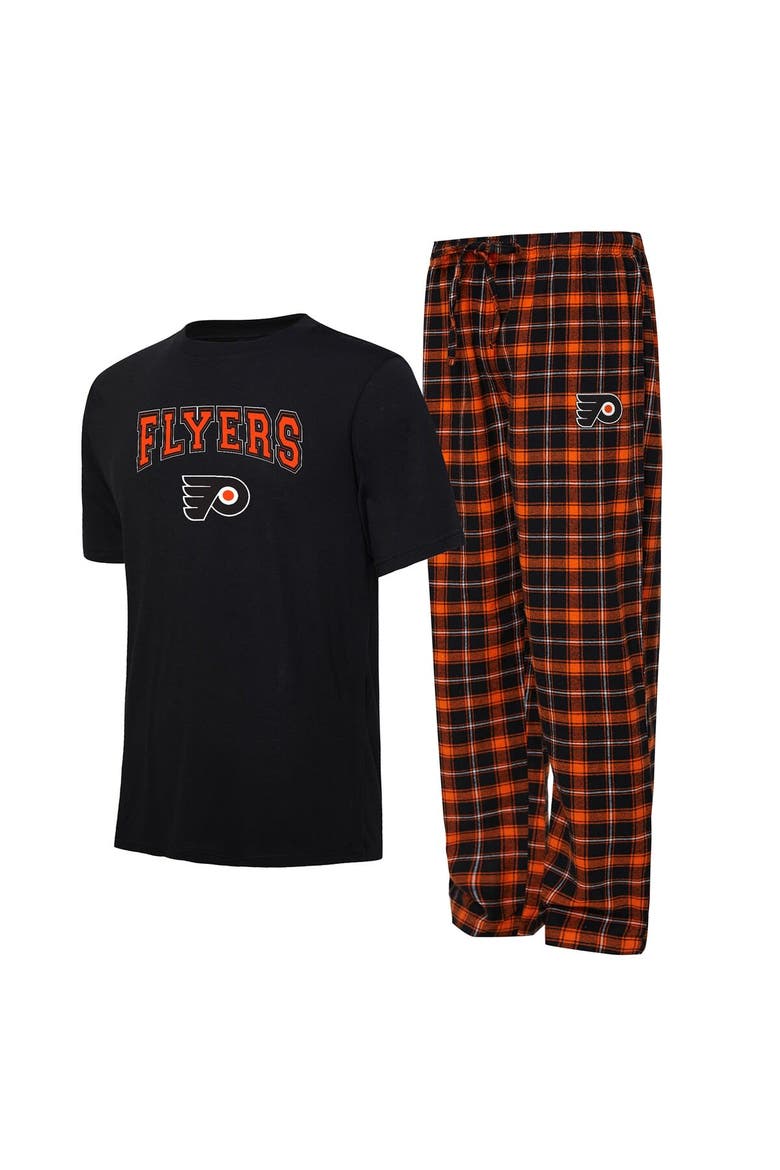 Men's Concepts Sport Black/Orange Philadelphia Flyers Arctic T-Shirt & Pajama Pants Sleep Set, Main, color, Black