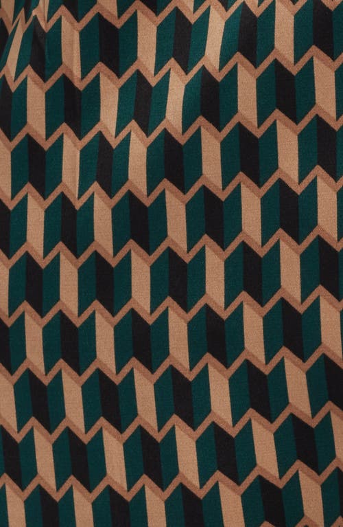 Anne Klein Zigzag Print Button-up Tunic Shirt In Pattern