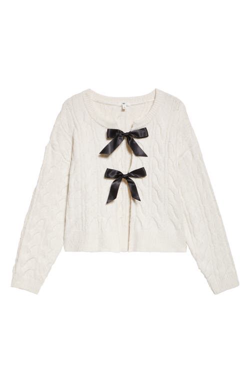 Bp. Cable Bow Tie Cardigan In White