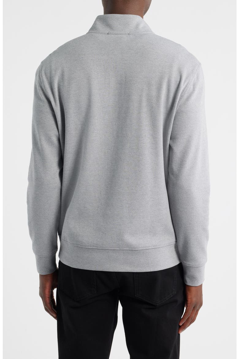 Clarence Textured Quarter Button Pullover, Alternate, color, SILVER