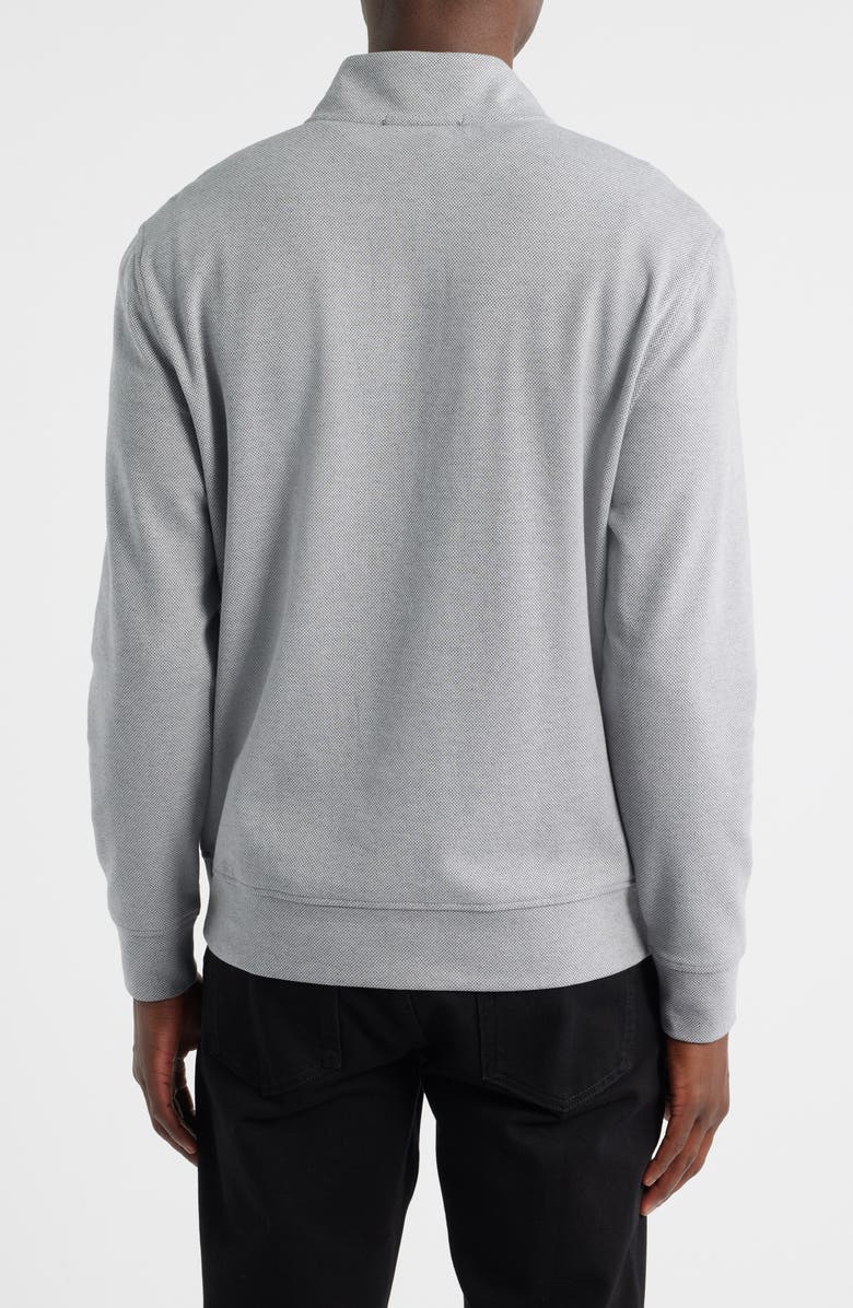 Robert Barakett Clarence Textured Quarter Button Pullover, Alternate, color, Silver