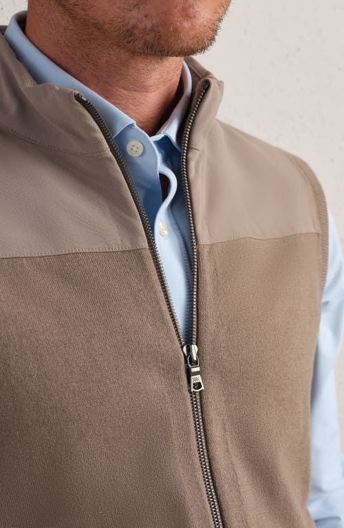 Rhone Commuter Zip Sweater Vest In Brown