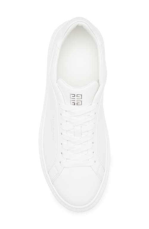 Givenchy Low Top Leather Sneakers With Perforated Detailing In White