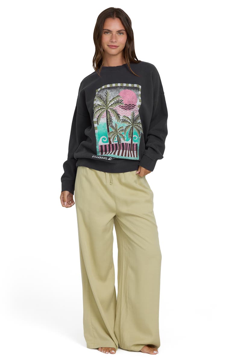 Billabong Echo Oversize Fleece Graphic Sweatshirt, Alternate, color, Black Sands