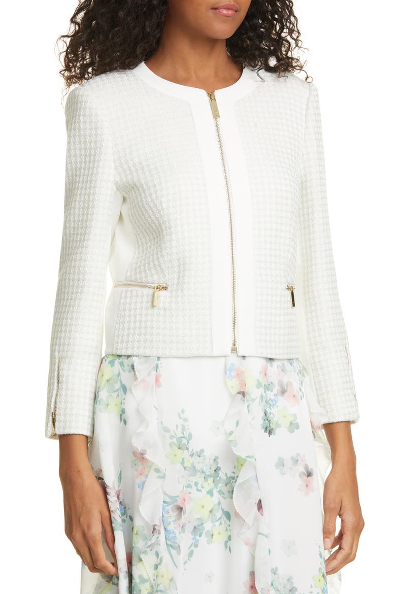 Jenniah Crop Jacket, Alternate, color, IVORY