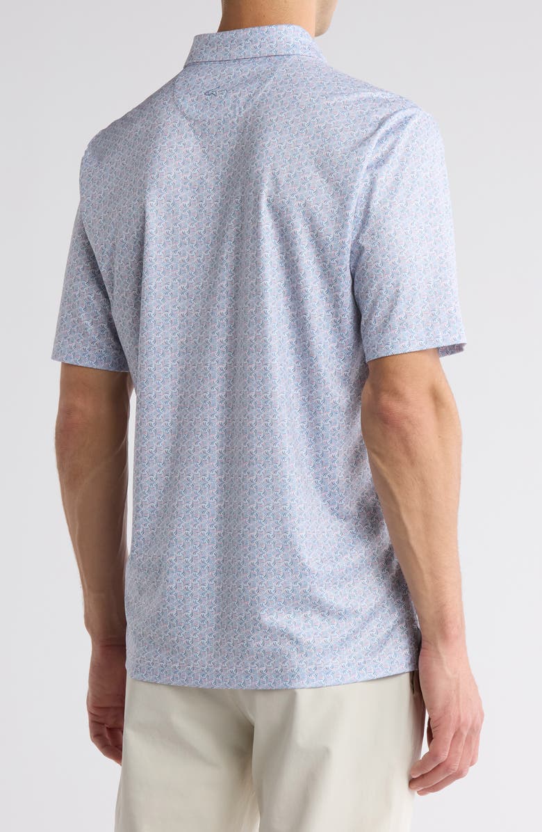 Greg Norman Island Flora Performance Knit Polo, Alternate, color, White