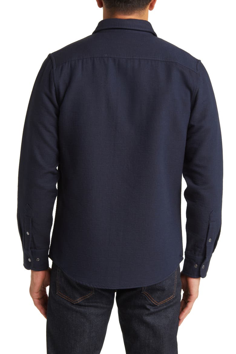 Trim Fit Snap Front Shirt, Alternate, color, NAVY BLAZER
