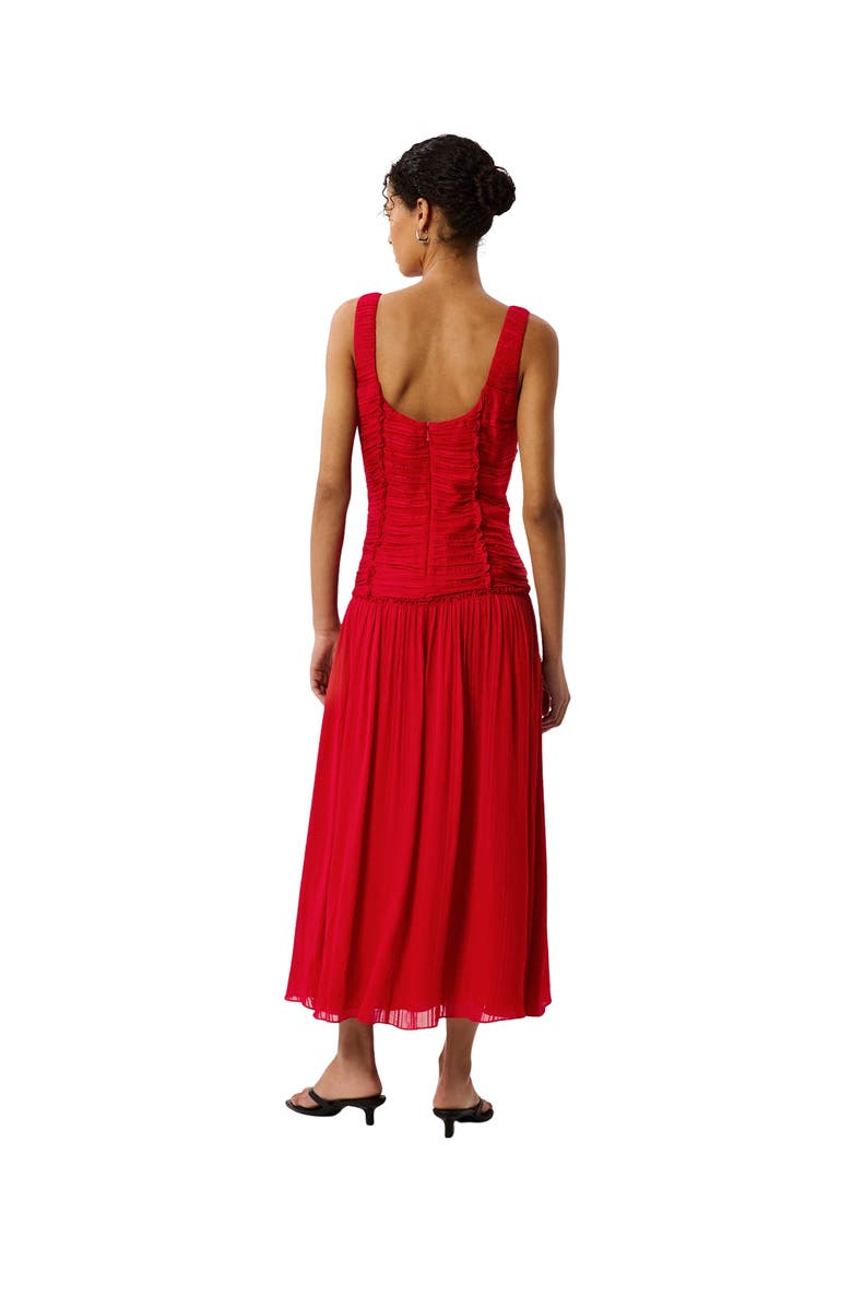 Whistles Square Neck Wide Strap Maxi Dress, Alternate, color, Red