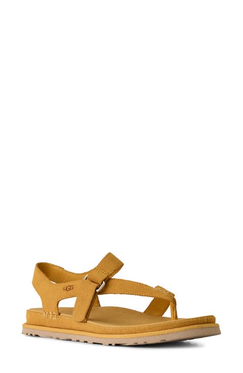GoldenGaze Toe Post Suede Sandal (Women)