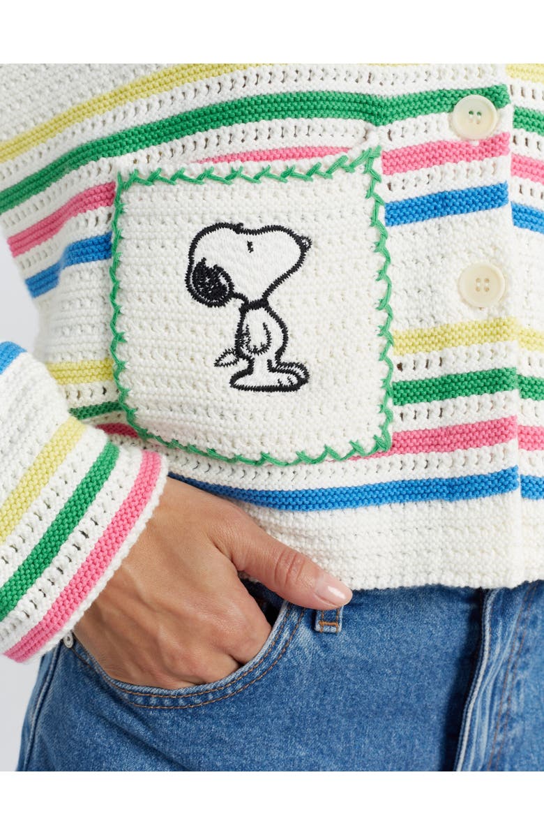 Chinti & Parker Cotton Peanuts Vacation Cardigan, Alternate, color, Cream