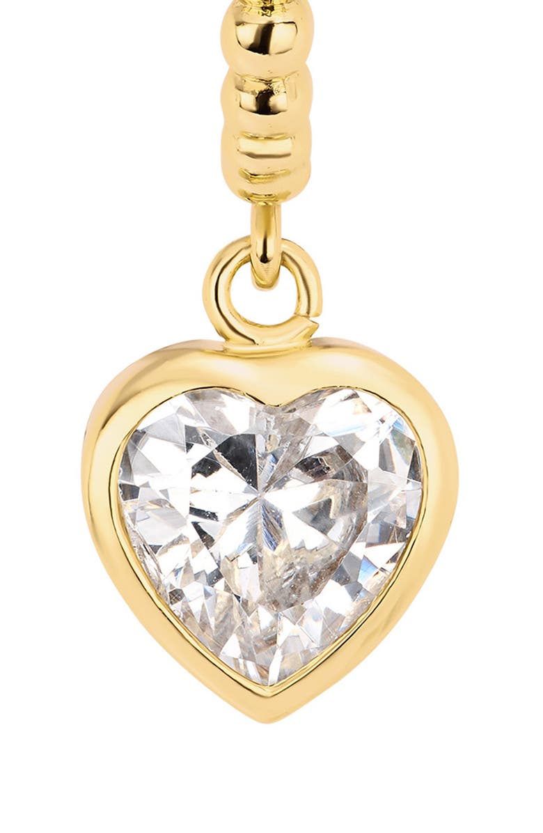 ATHRA LUXE Modern Muse Heart Drop Huggie Earrings, Alternate, color, Gold