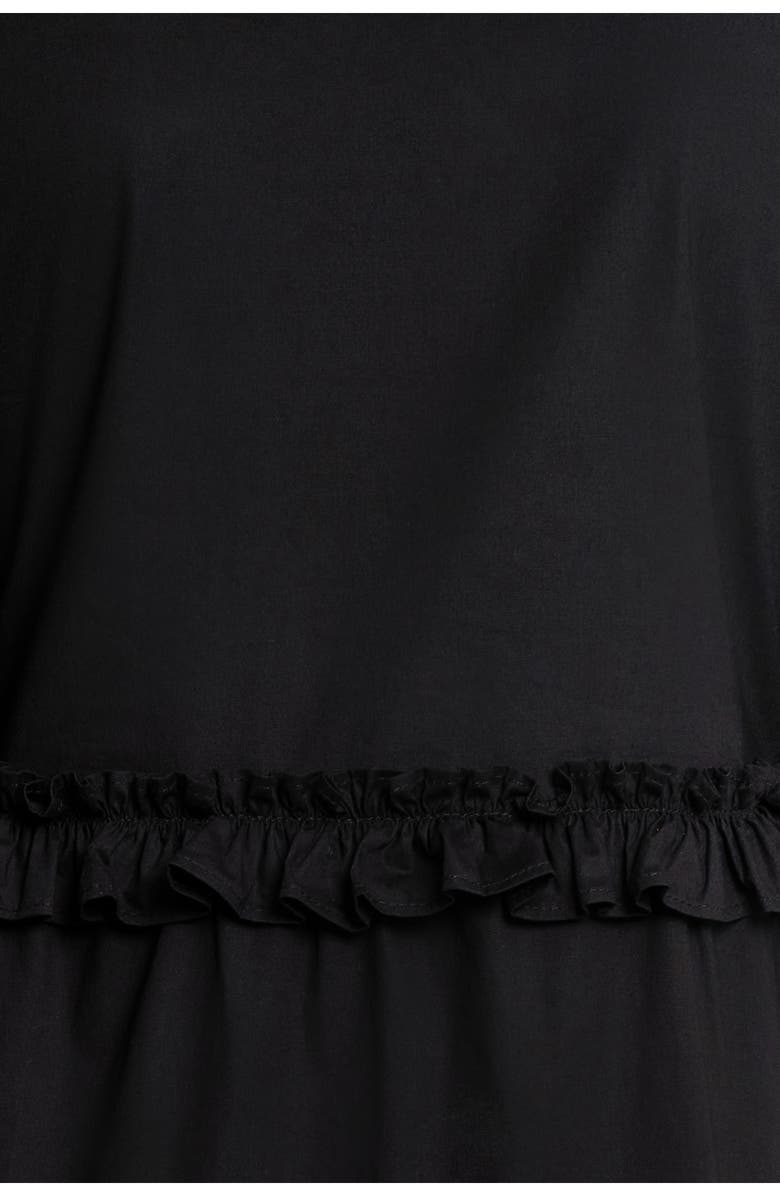 The Lulo Project New Lilies Long Sleeve Stretch Cotton Midi Dress, Alternate, color, Black