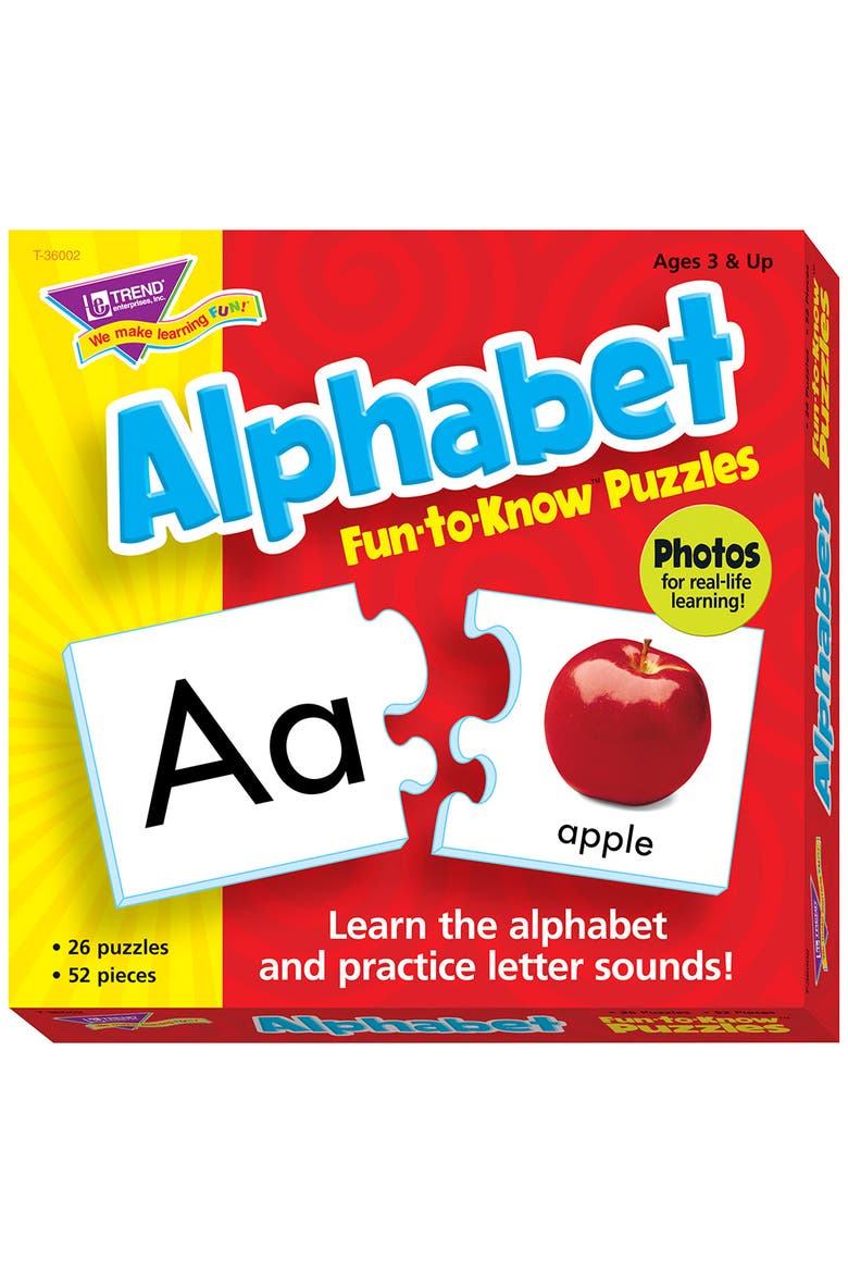 Funtoknow Puzzles Alphabet, Game, 3 X 6 In, Main, color, Multicolored