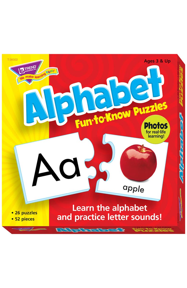 TREND enterprises, Inc. Funtoknow Puzzles Alphabet, Game, 3 X 6 In, Main, color, Multicolored