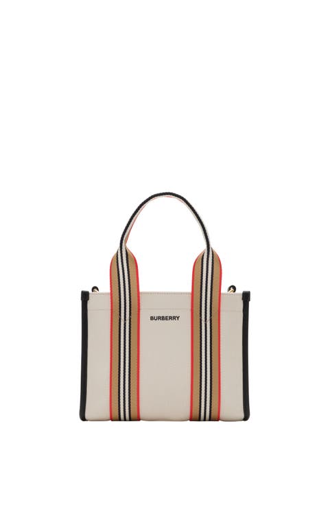 Mini Icon Stripe Trim Canvas Tote