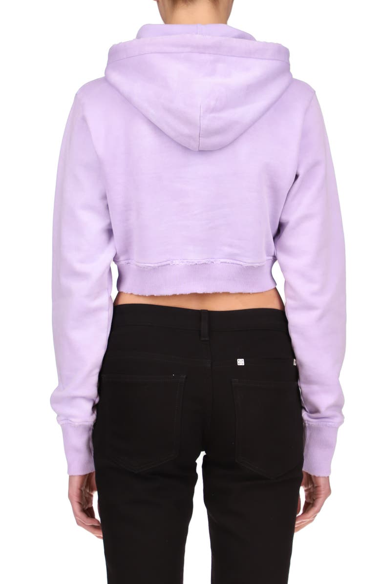 Givenchy Barbed Wire Logo Distressed Cotton Crop Hoodie, Alternate, color,