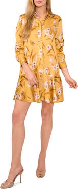 Ted Baker Floral Long Sleeve Mini Shirtdress