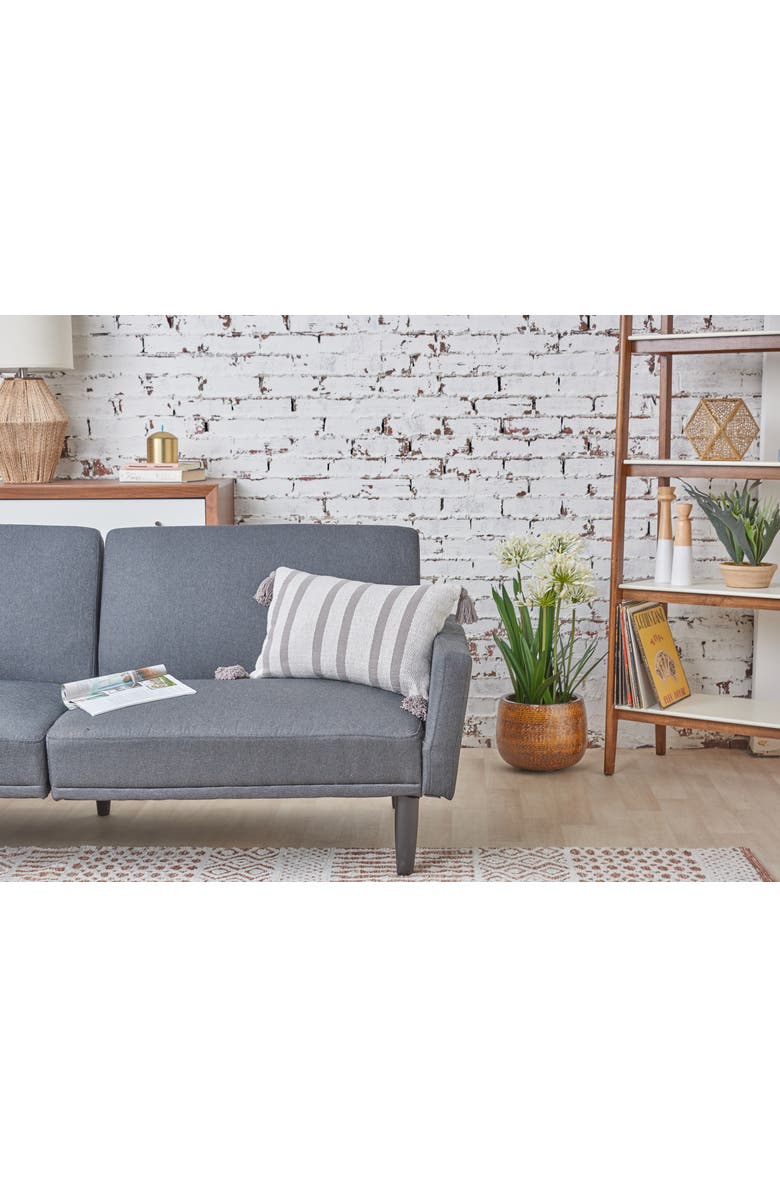 carol & frank Joey Striped Cotton Accent Pillow, Alternate, color, Gray