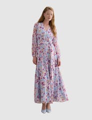 HOBBS LONDON Thea V-Neck Long Sleeve Maxi Dress