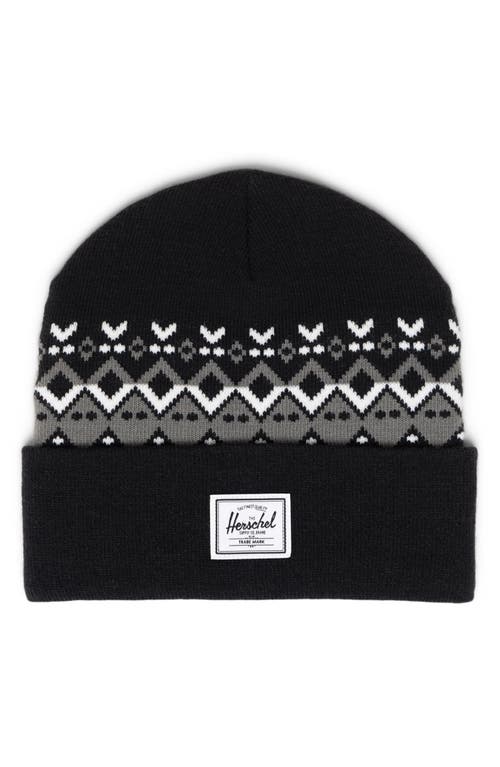Herschel Supply Co . Elmer Fair Isle Beanie In Black
