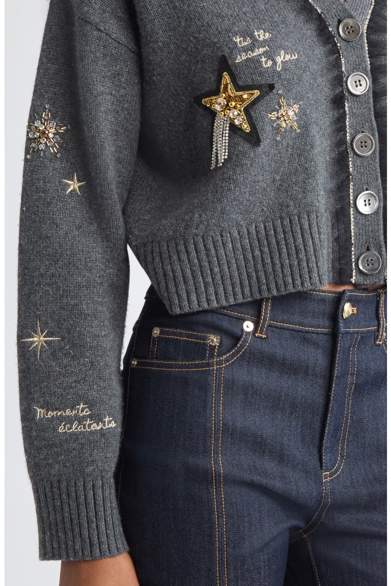 Holiday Doodles Cardigan, Alternate, color, CHARCOAL HEATHER GREY