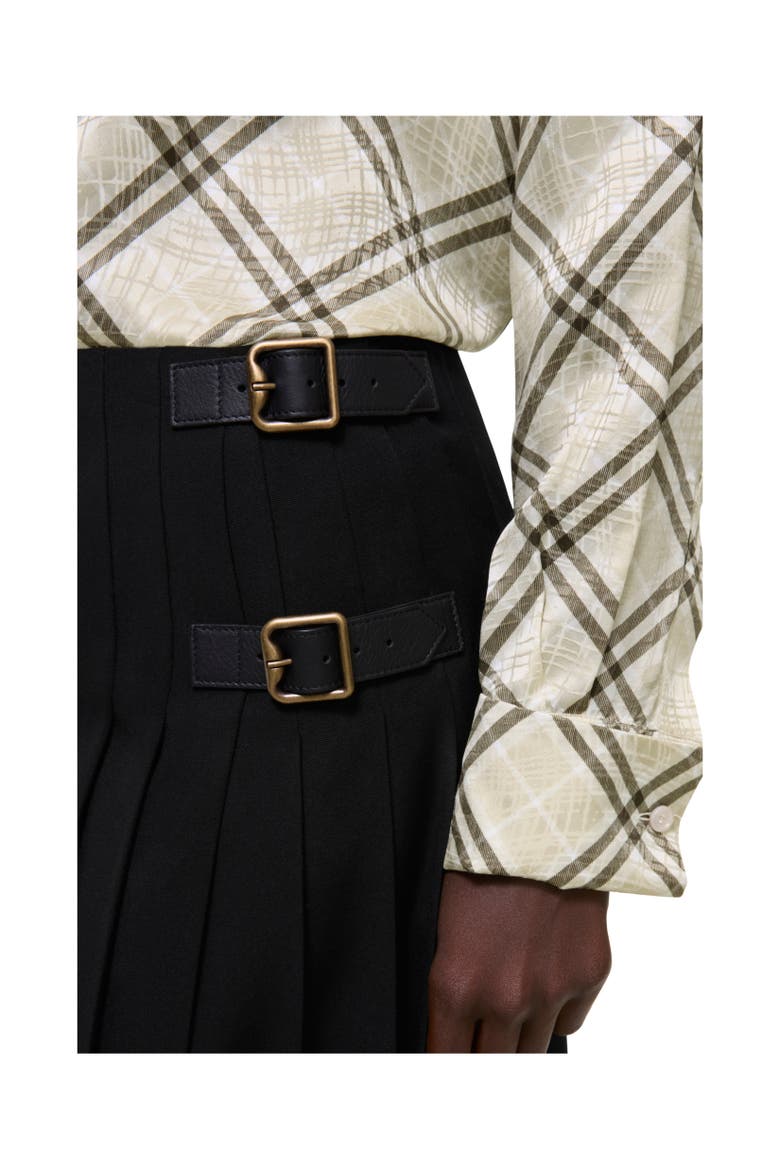 Wool Midi Kilt, Alternate, color, Black
