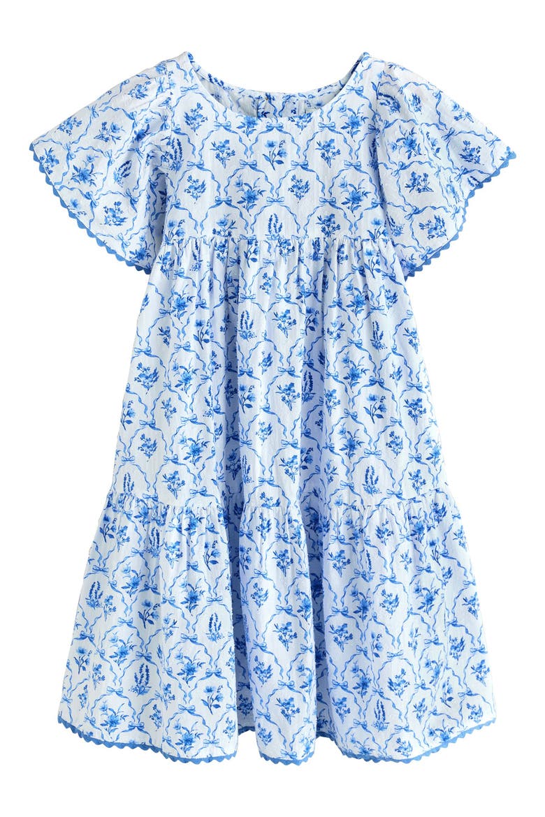 Kids' Floral Frill Babydoll Dress, Main, color, BLUE