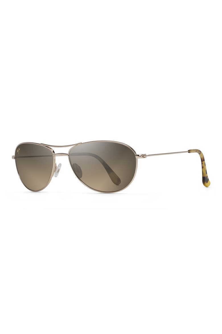 Baby Beach 56mm Polarized Aviator Sunglasses, Alternate, color, GOLD/ TORTOISE