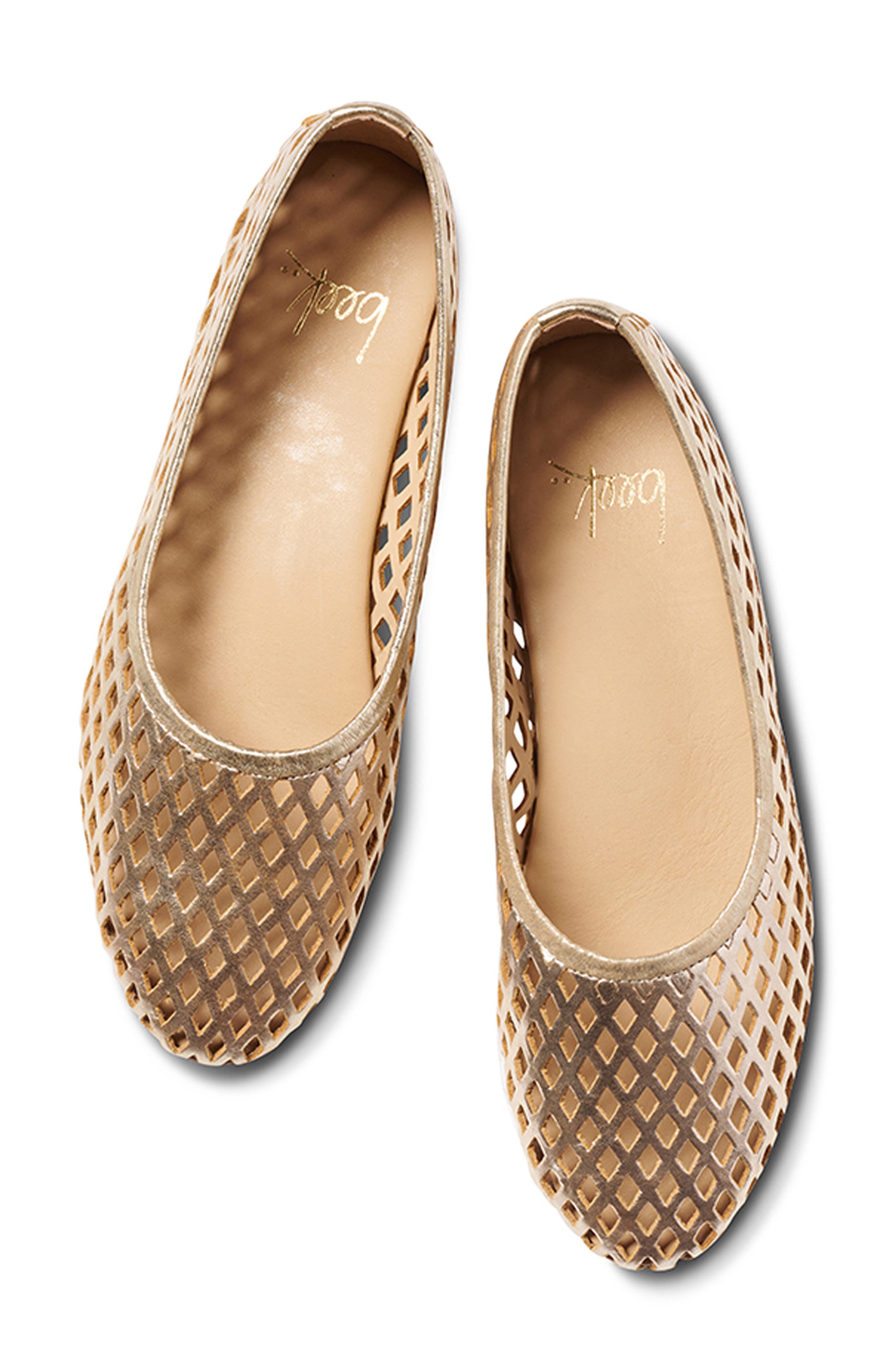 Swiftlet Perforated Ballet Shoe, Alternate, color, GOLD