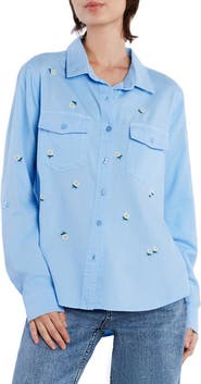 Billy T Daisy Meadow Embroidered Button-Up Shirt