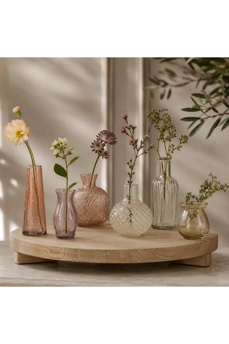 Assorted Yellow and Peach Glass Bud Vases, Alternate, color, Yellow and Peach