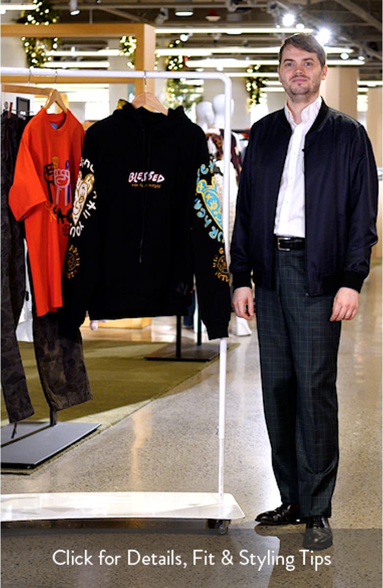 Blessed Emroidered Cotton Pullover Hoodie, sales video thumbnail