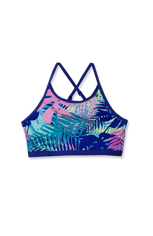 LANDS' END LANDS' END GIRLS CHLORINE RESISTANT CRISS CROSS BIKINI TOP 