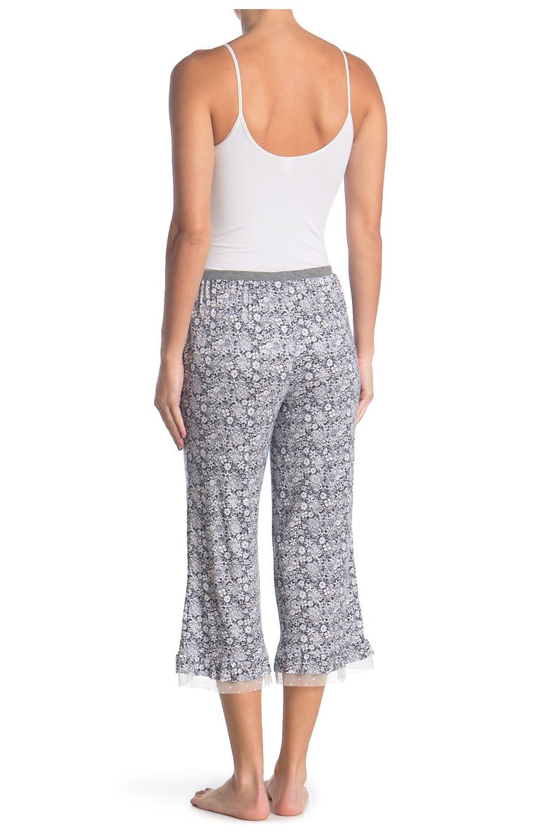 Kensie Ruffled Capri Pajama Pants, Alternate, color, 