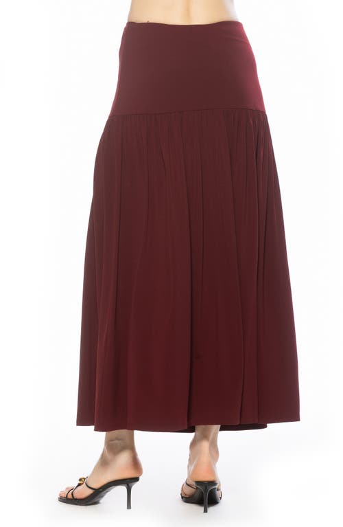 Alexia Admor Aven Drop Waist Maxi Skirt In Burgundy
