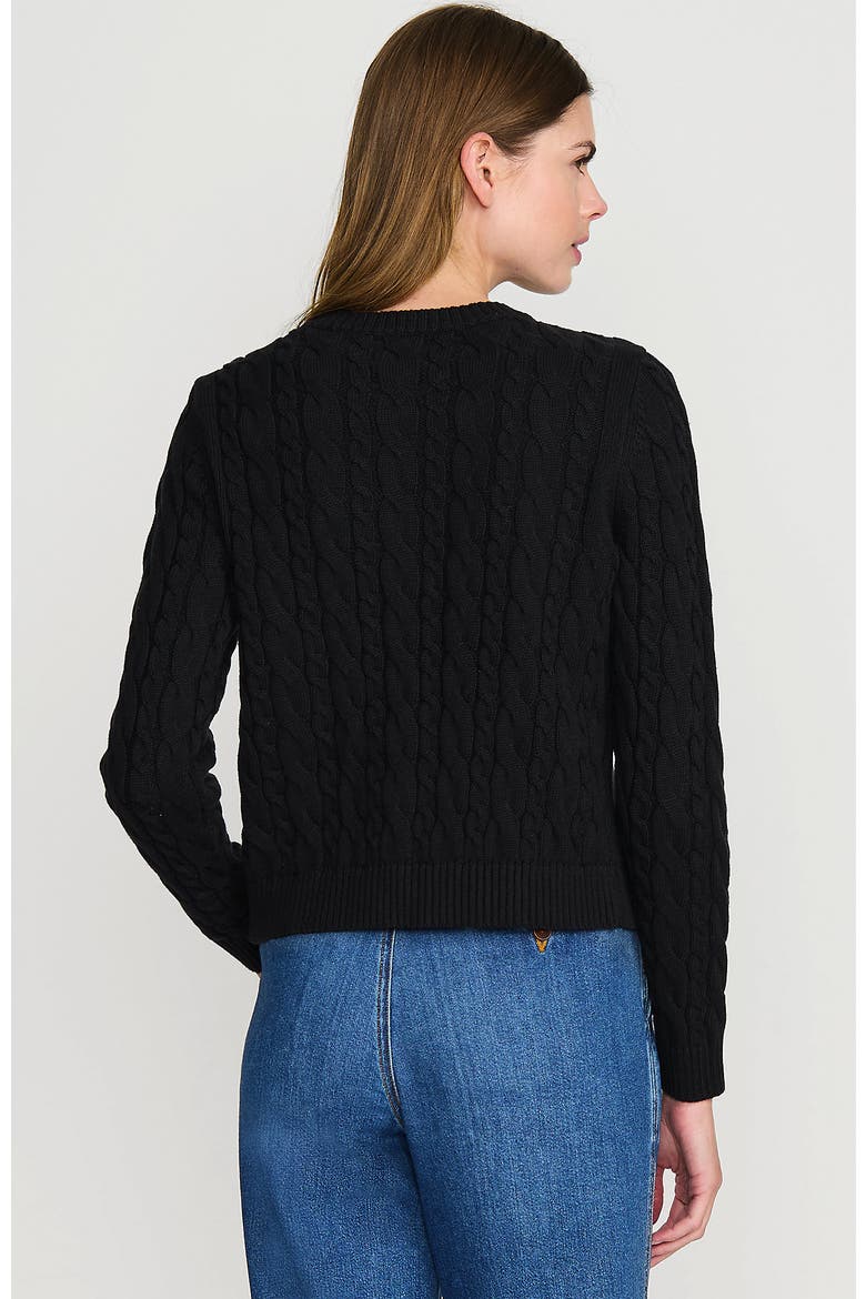Cotton Drifter Cable Cardigan Sweater, Alternate, color, Black