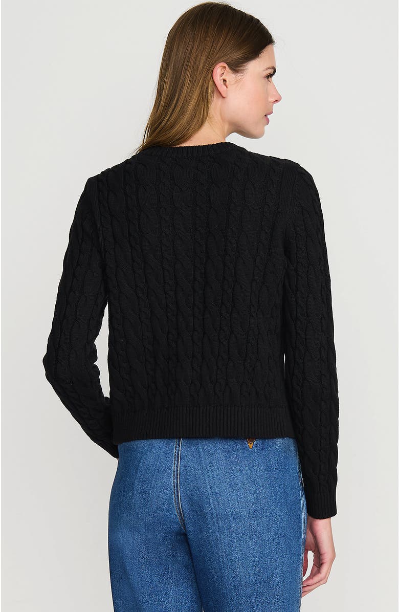 Lands' End Cotton Drifter Cable Cardigan Sweater, Alternate, color,